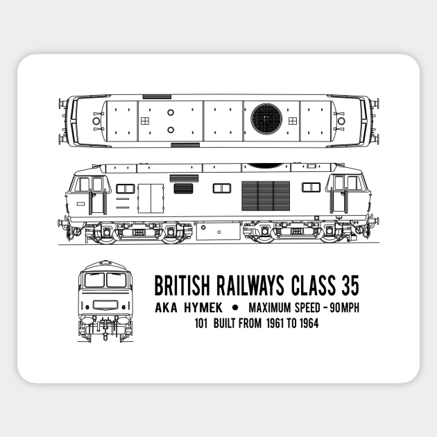British Railways Class 35 Hymek Blueprint Diagrams Gift Br